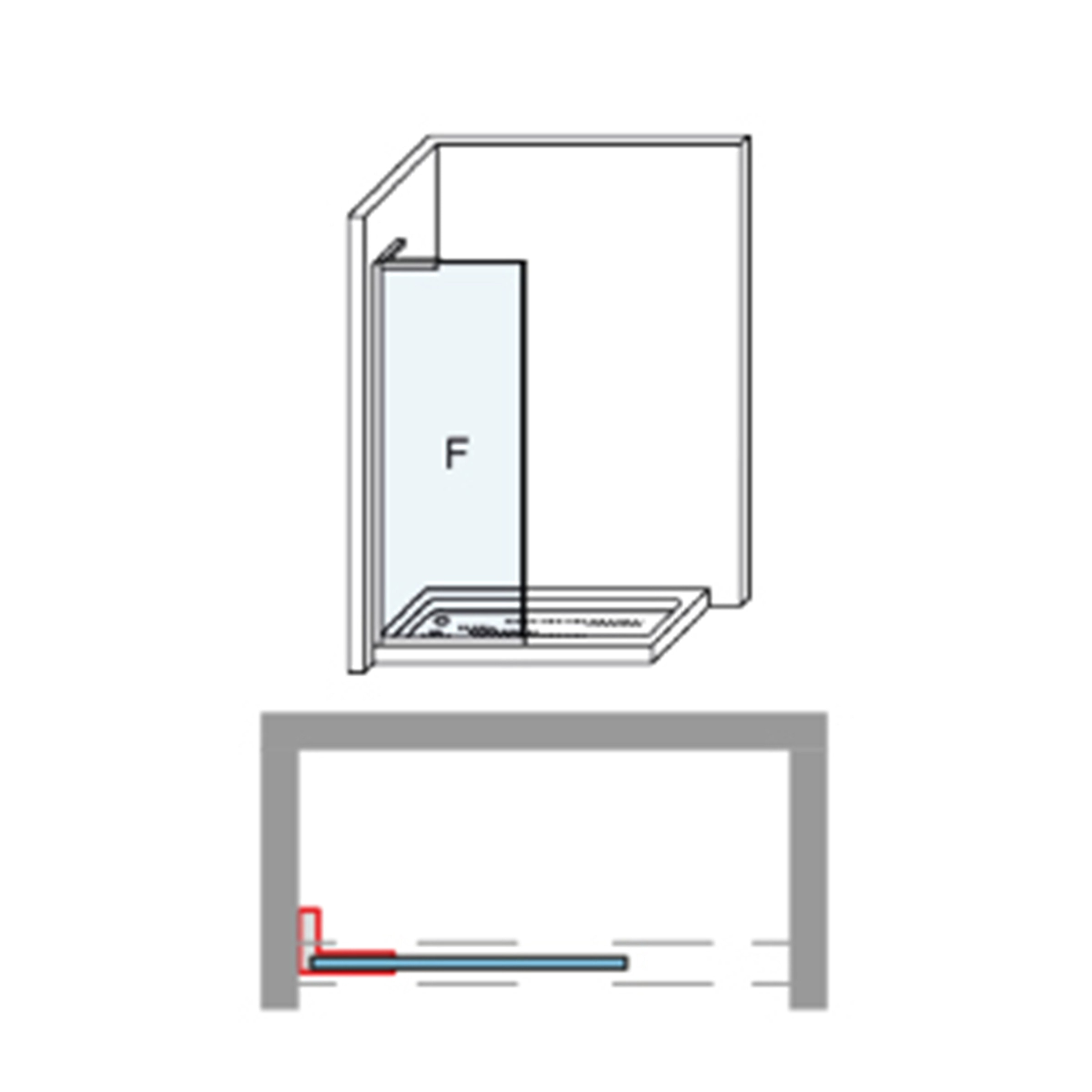 Mampara de ducha con panel fijo Módena-8 E Ibermampara Cromo-4