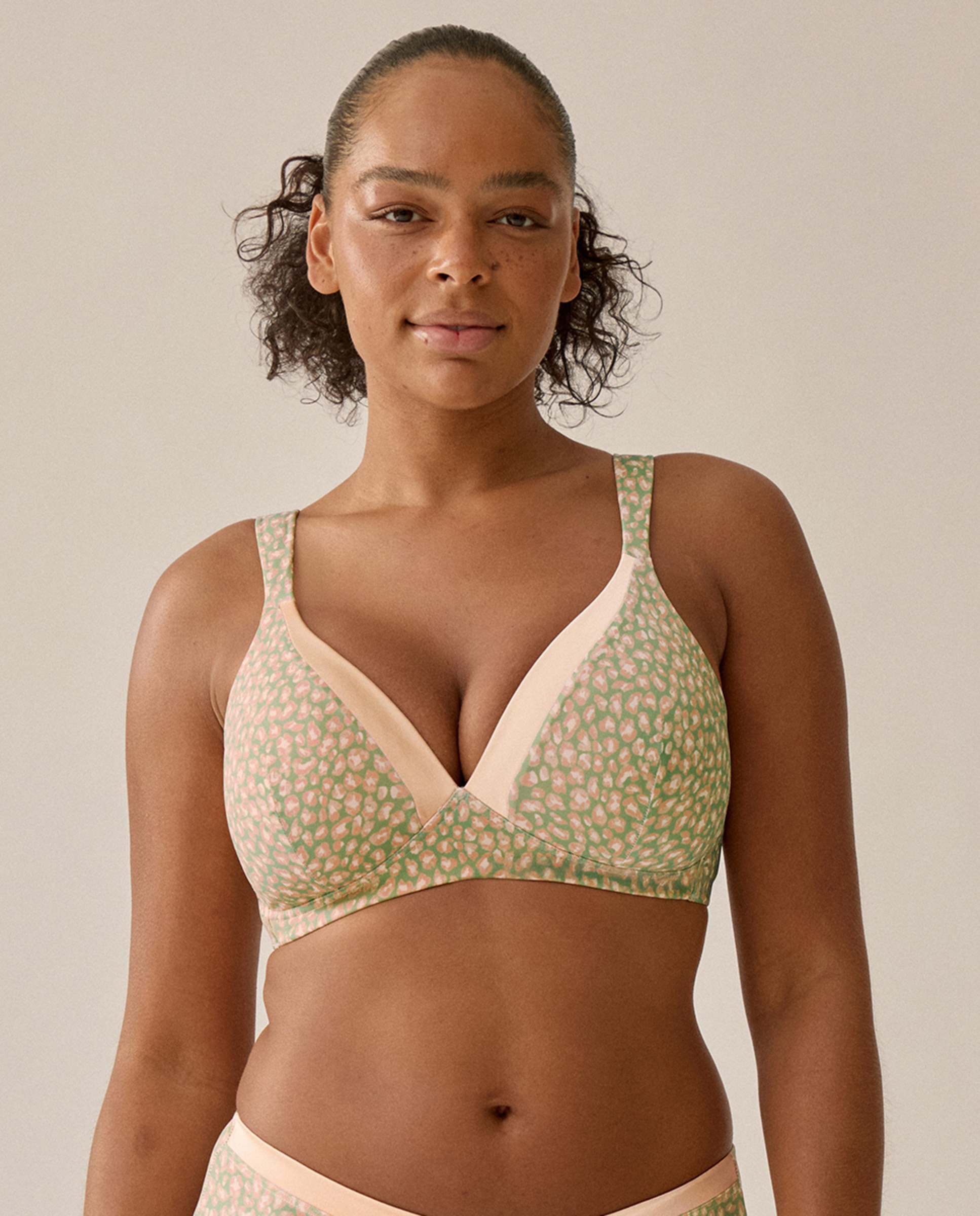 Soutien Almofadado sem Aros e com Alças Acolchoadas Multicolor-1