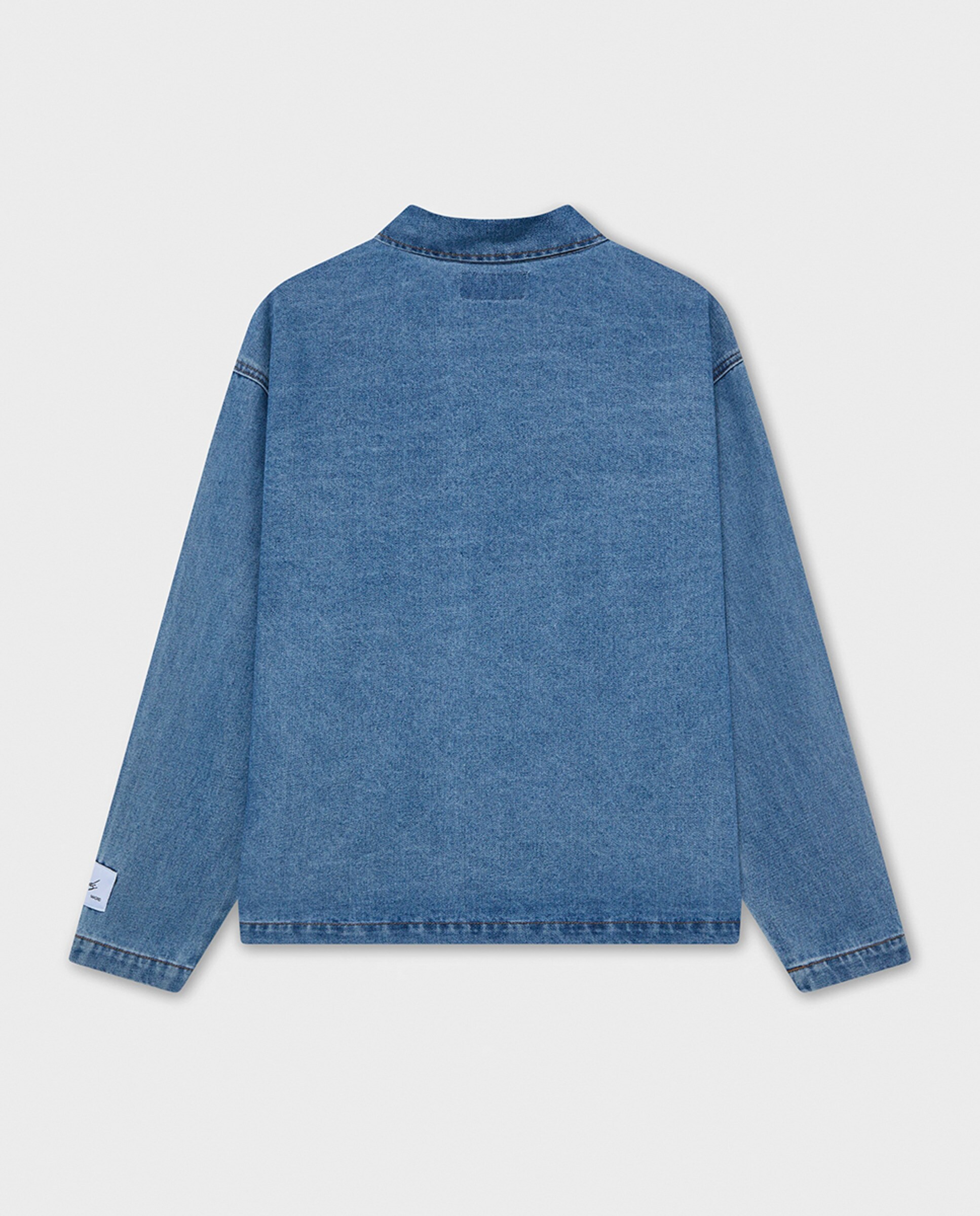 Polo de Ganga com Manga Comprida Azul-2