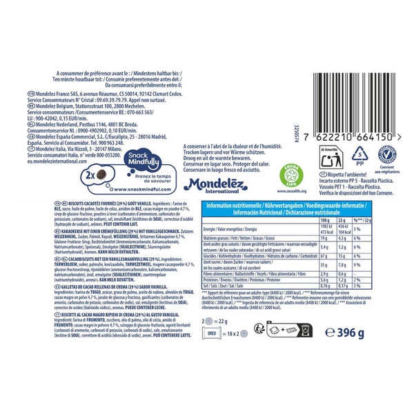 Schokoladenkekse mit Cremefüllung Verpackungen 396 g