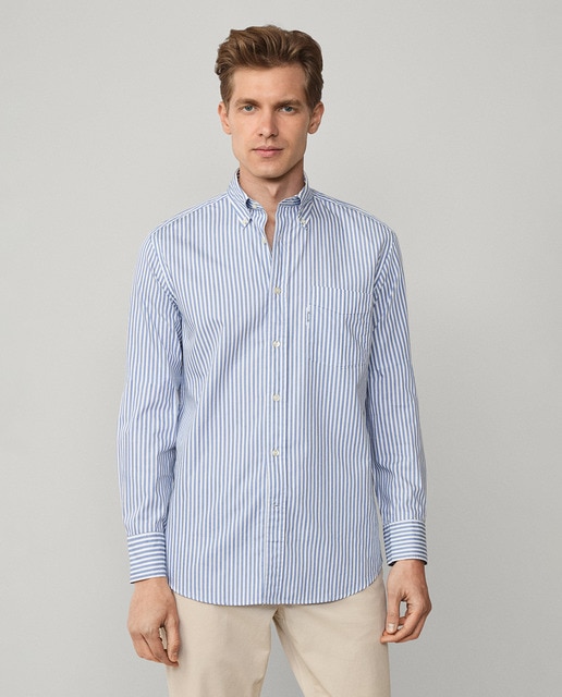Imagen 0 de Camisa de algodón de hombre de rayas fit club