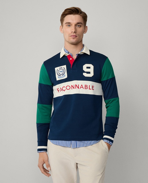 Imagem 0 de Polo de Rugby com Mangas às Riscas e Bordados à Frente