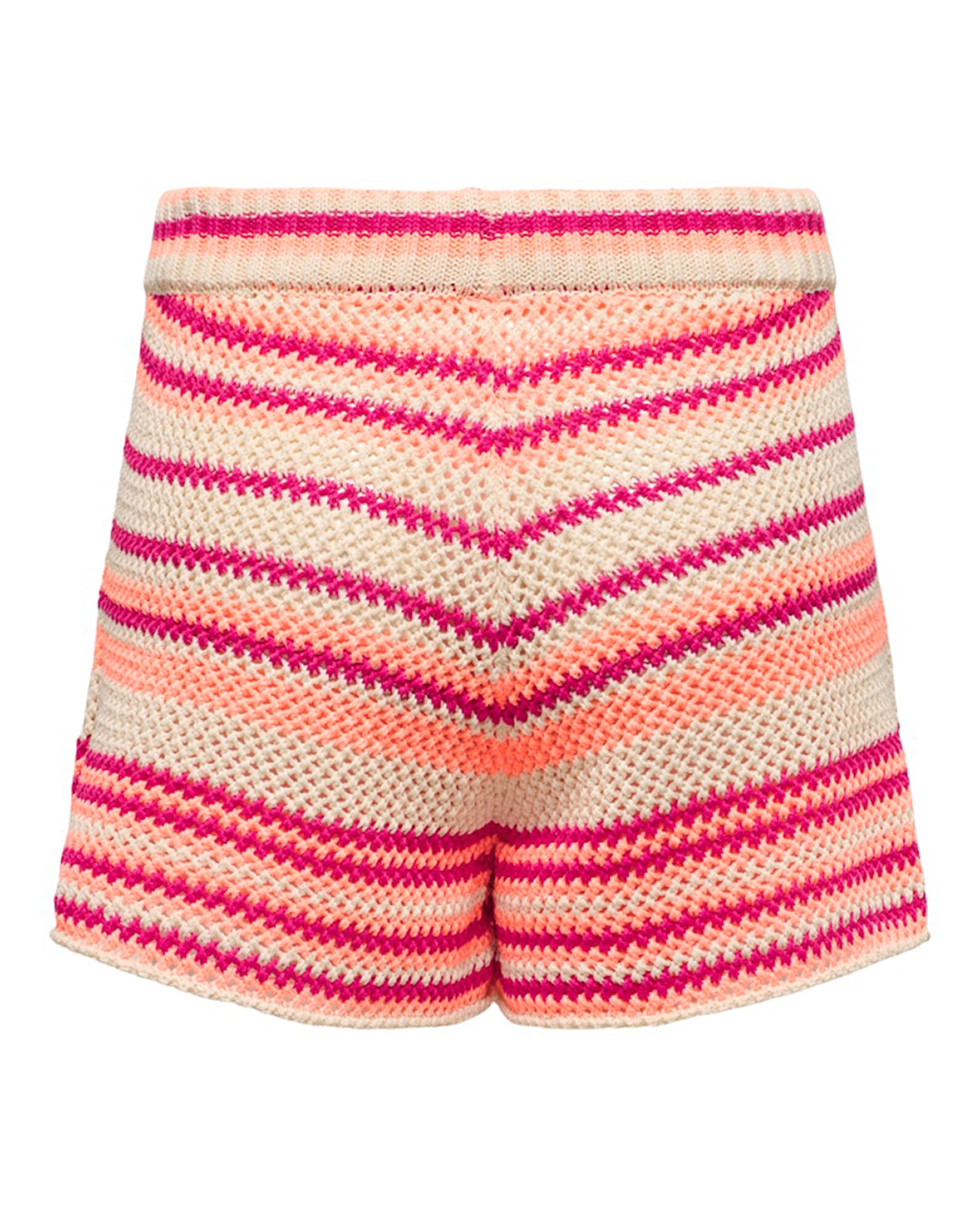 Calções de Malha às Riscas Rosa-5