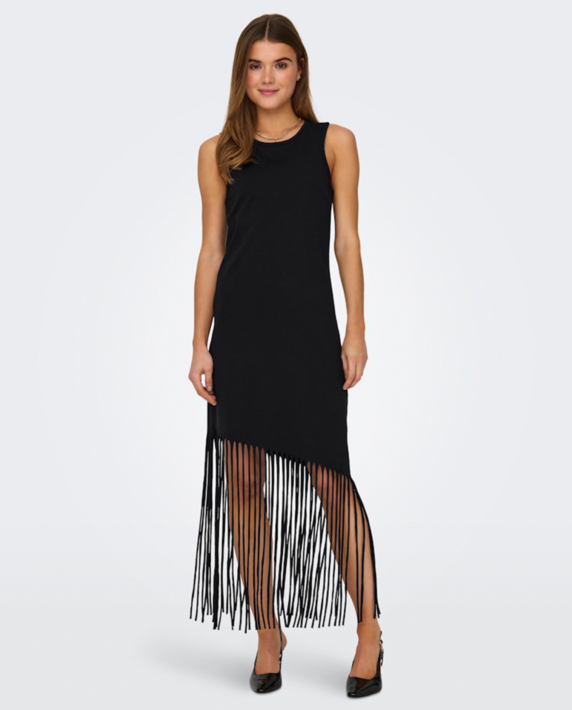 Vestido Comprido Justo Preto-1
