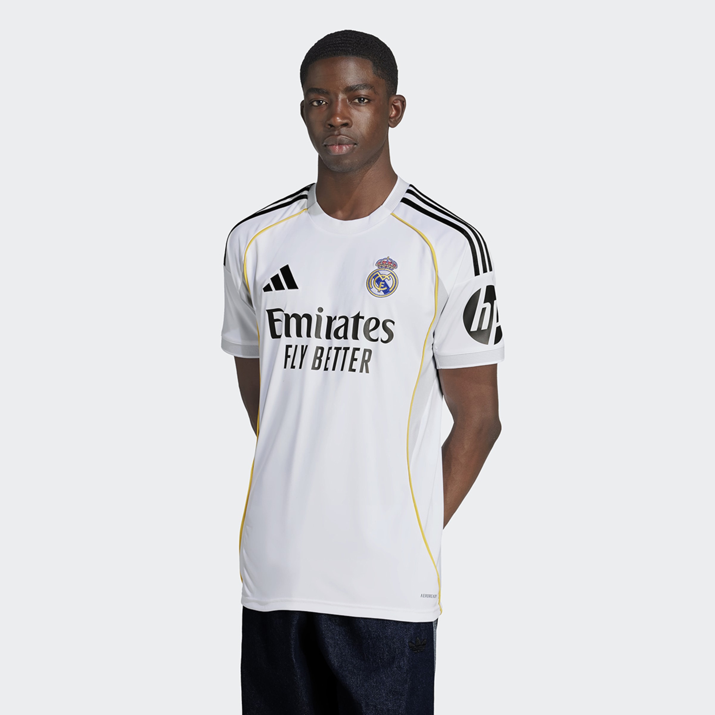 T-shirt de Homem 1.º Equipamento Real Madrid CF 2025-2026 Branco-1