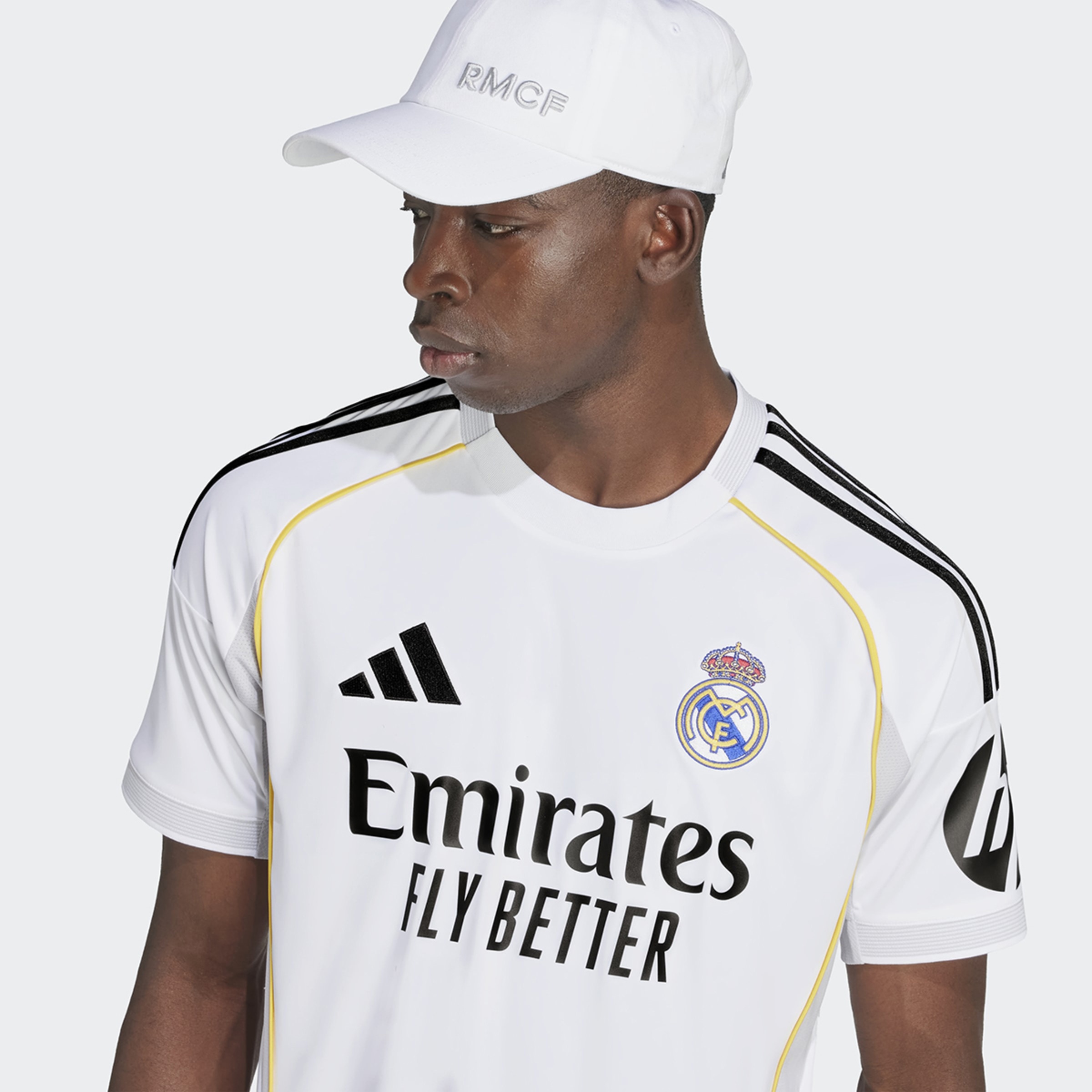 T-shirt de Homem 1.º Equipamento Real Madrid CF 2025-2026 Branco-3