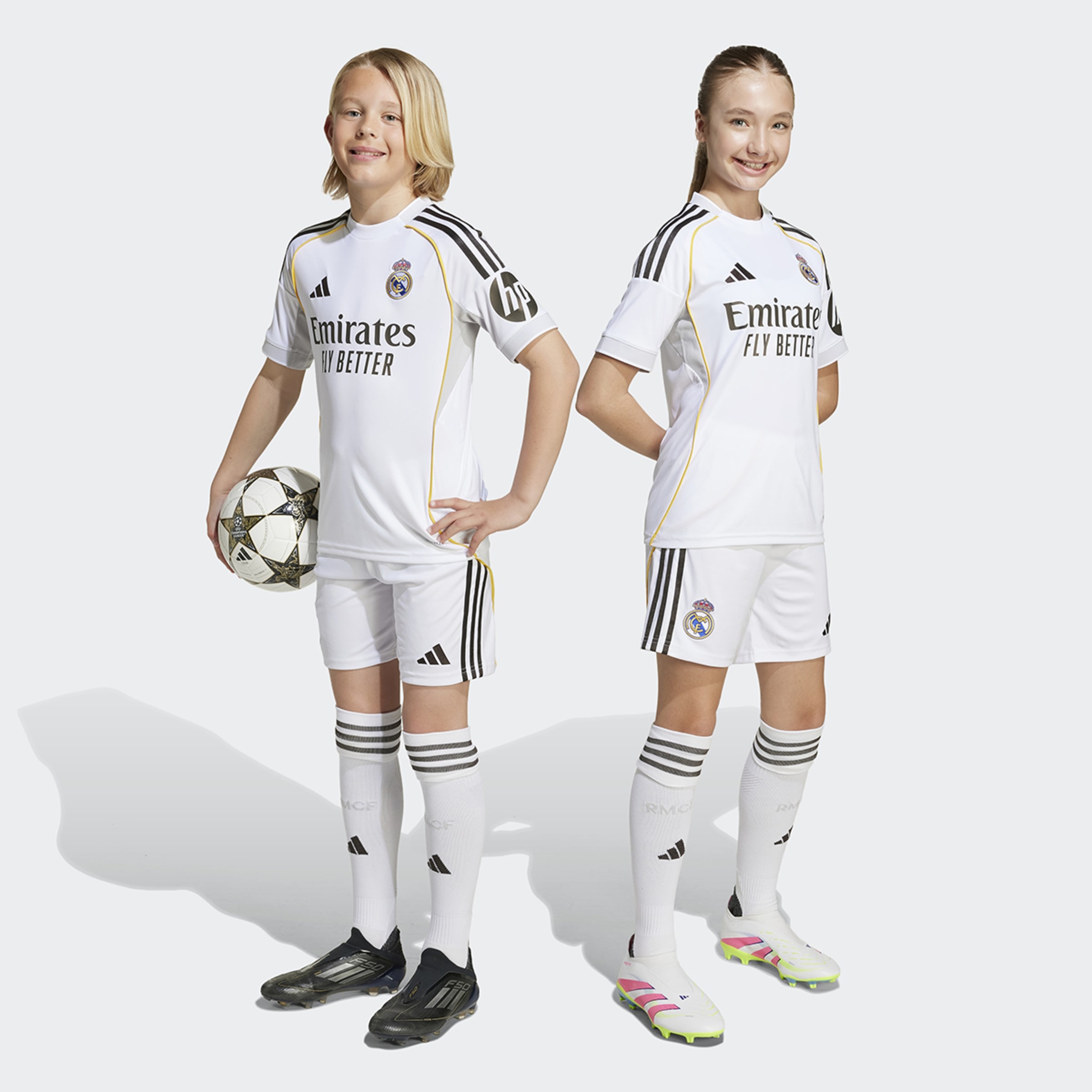 Conjunto de Criança 1.º Equipamento Real Madrid CF 2025-2026 Branco-1