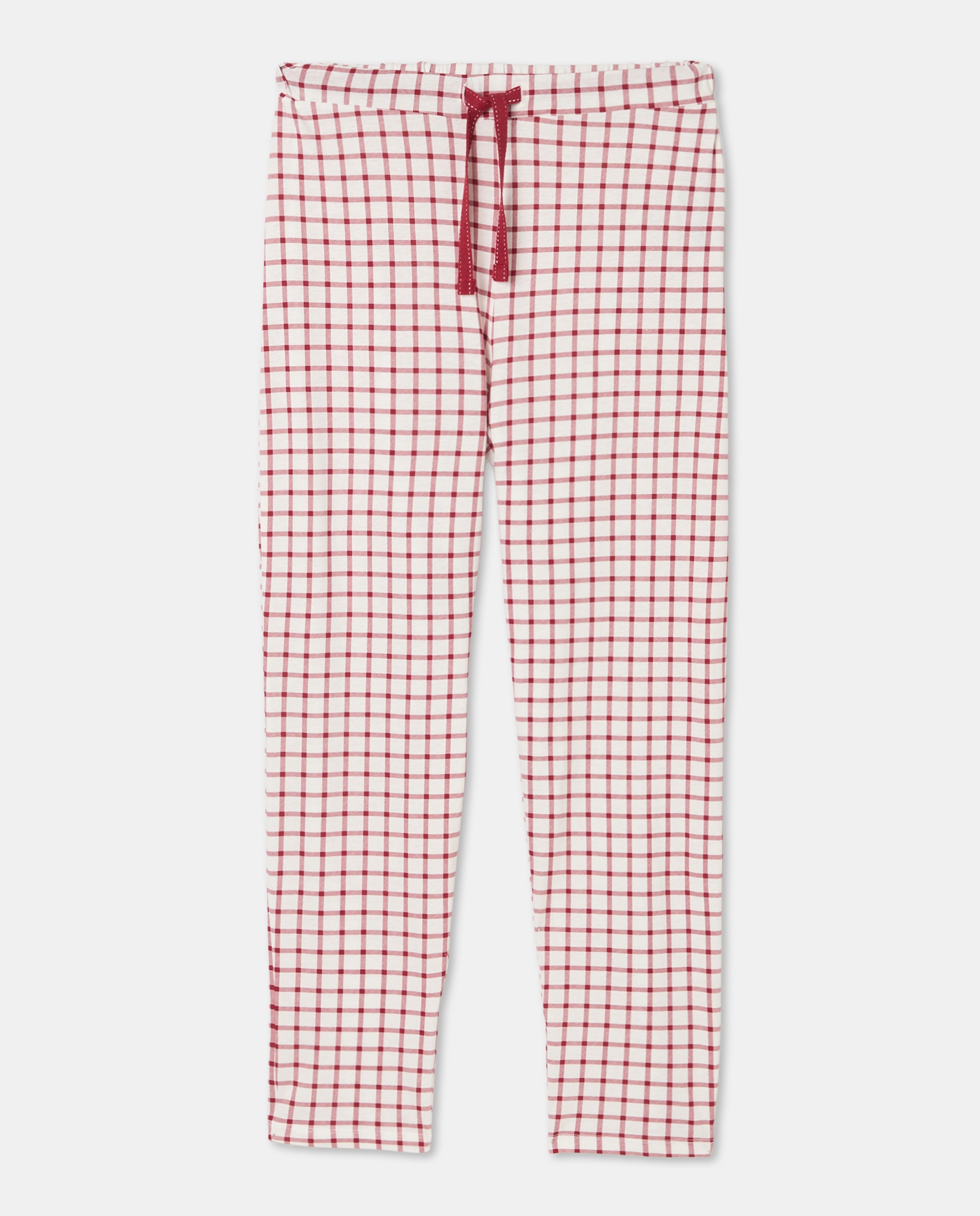 Calças de Pijama com Estampado Vermelho-4