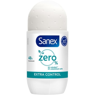 desodorante roll-on Zero% Extra Control 48h unisex envase 50 ml 0% alcohol y sales de aluminio - Sanex