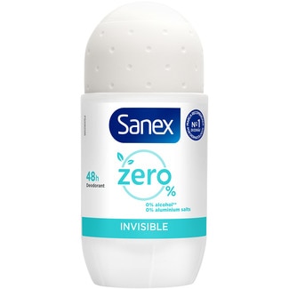 desodorante roll-on Zero% Invisible 48h unisex envase 50 ml 0% alcohol y sales de aluminio - Sanex