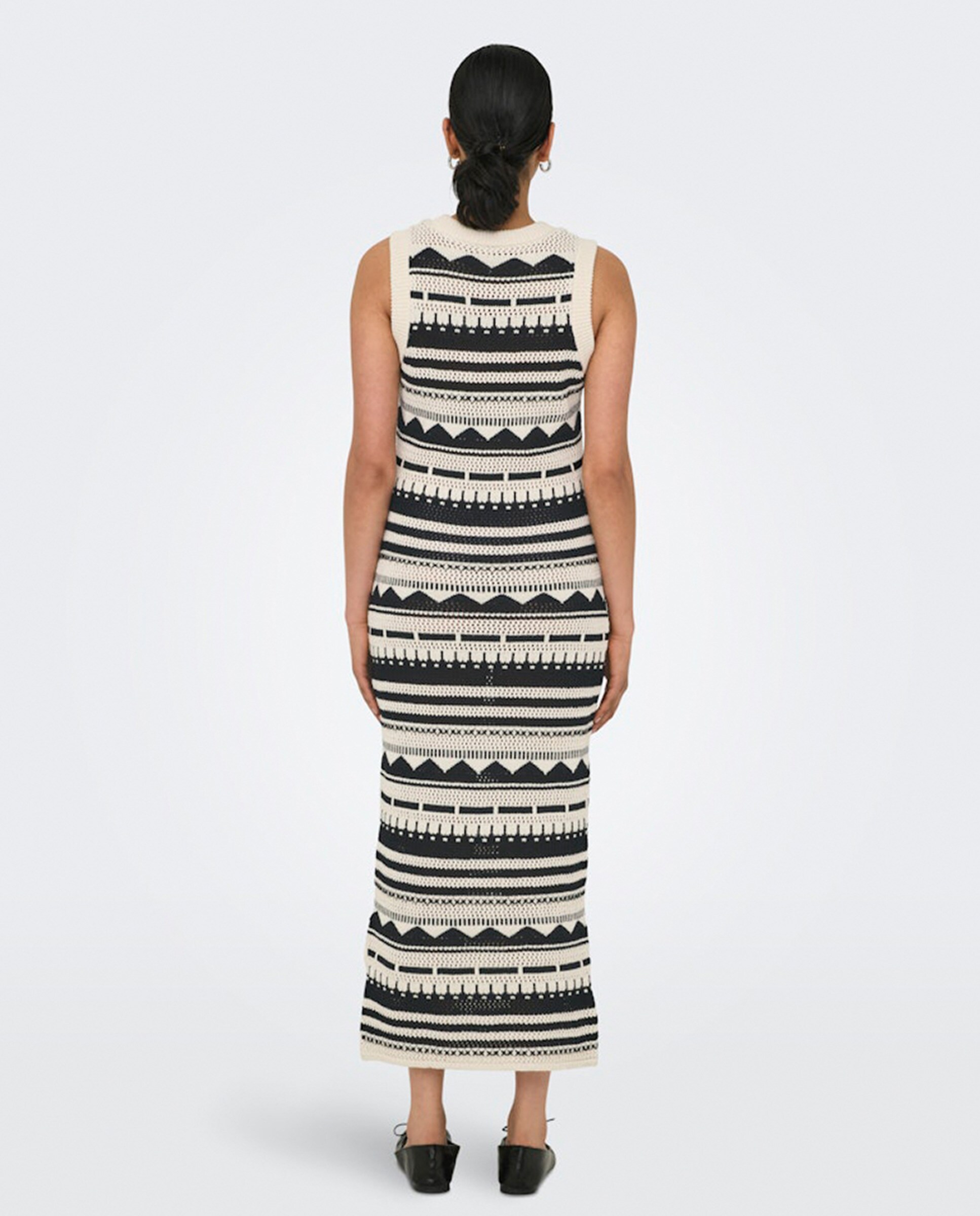 Vestido sem mangas estampado Branco-3