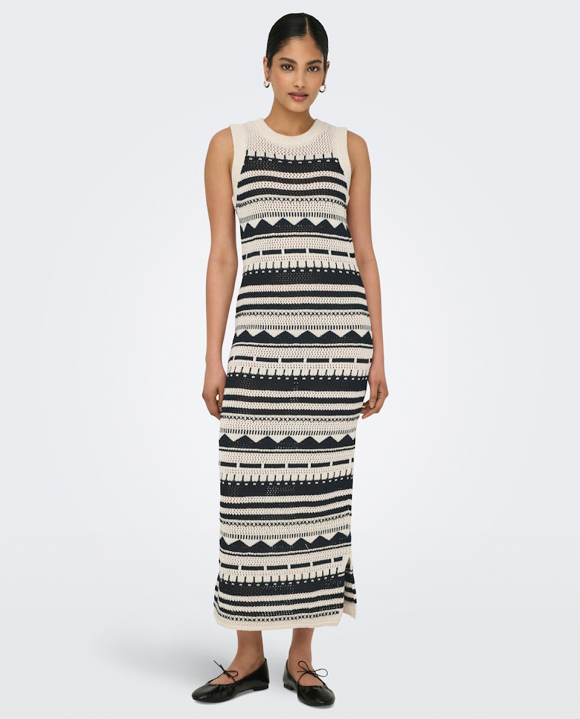 Vestido sem mangas estampado Branco-2