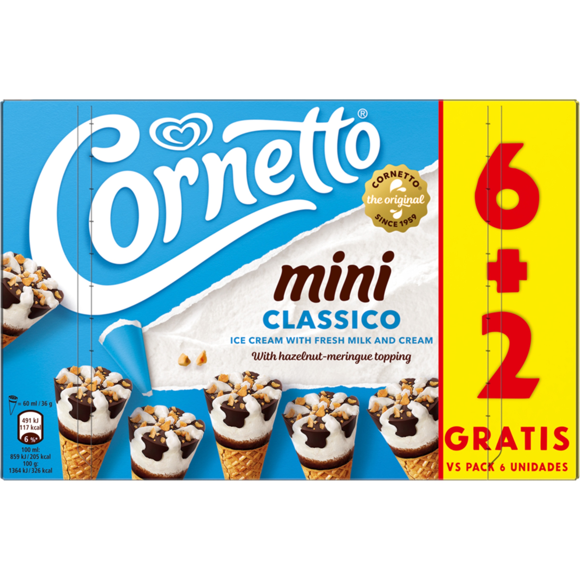 Mini Gelados Clássico Pack 8 unidades embalagem 480 ml