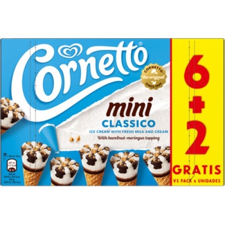 Mini Gelados Clássico Pack 8 unidades embalagem 480 ml - Cornetto