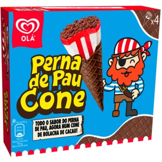 Gelado Perna de Pau Cone 4 unidades embalagem 360 ml - Olá