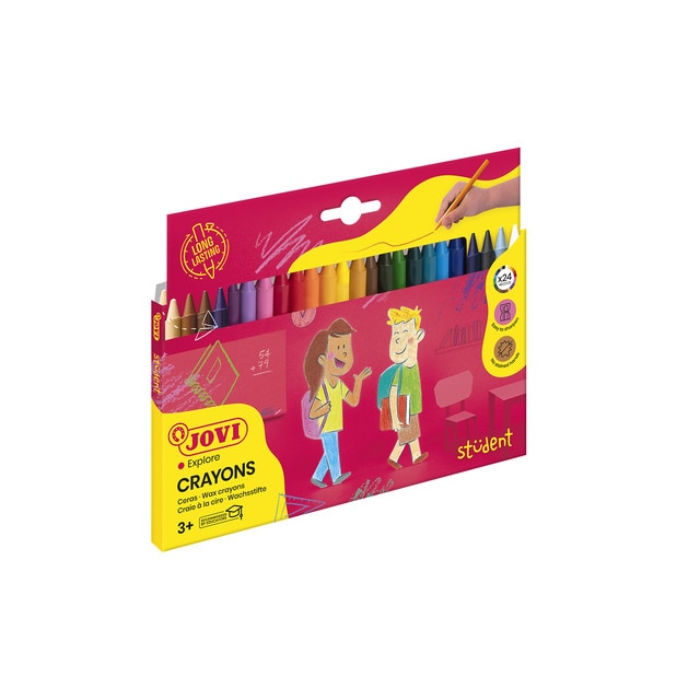 Imagen 0 de CRAYONS STUDENT Estuche 24 ceras plásticas colores surtidos