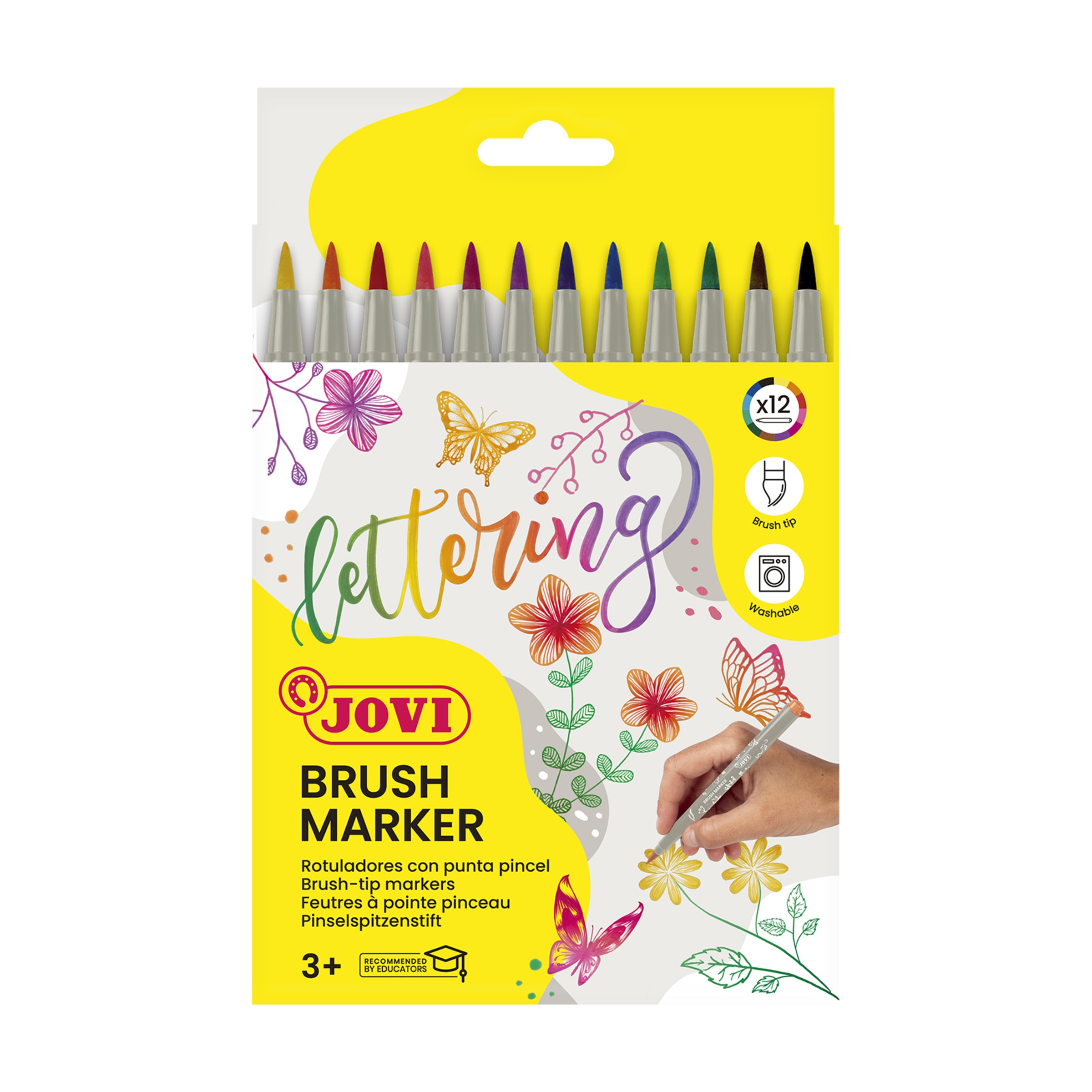 BRUSH MARKER 12 rotualdores Jovi Multicolor Multicolor-1