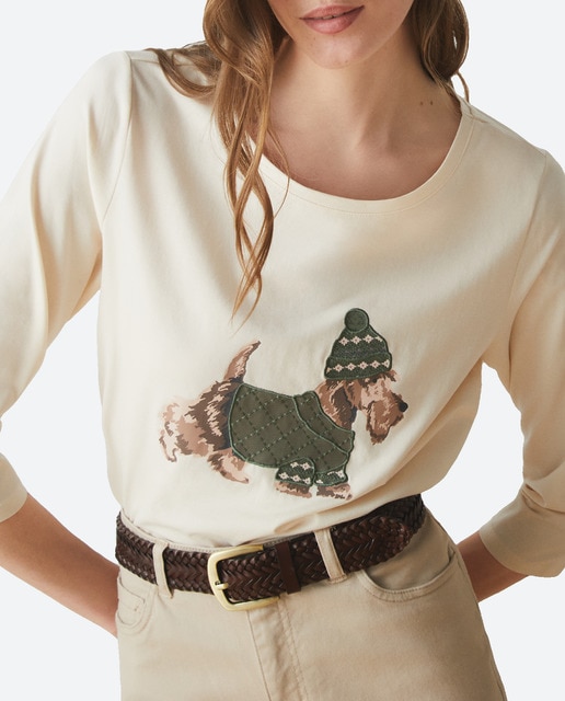 Imagen 0 de Camiseta de manga larga estampada de mujer