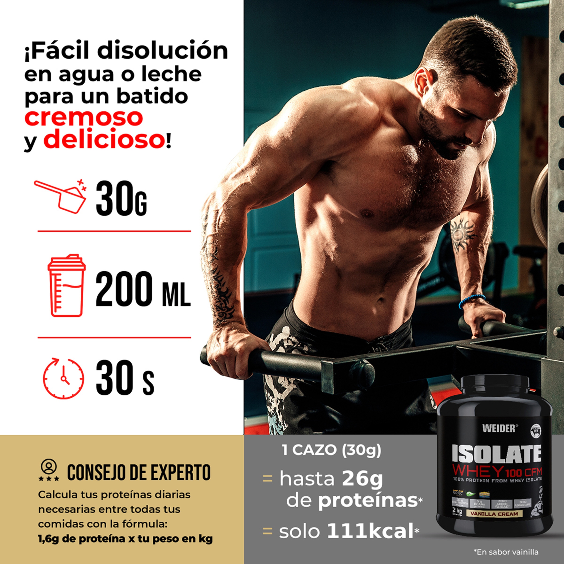 Proteína Isolate Whey 100 CFM 2 kg Chocolate fondant Weider 5