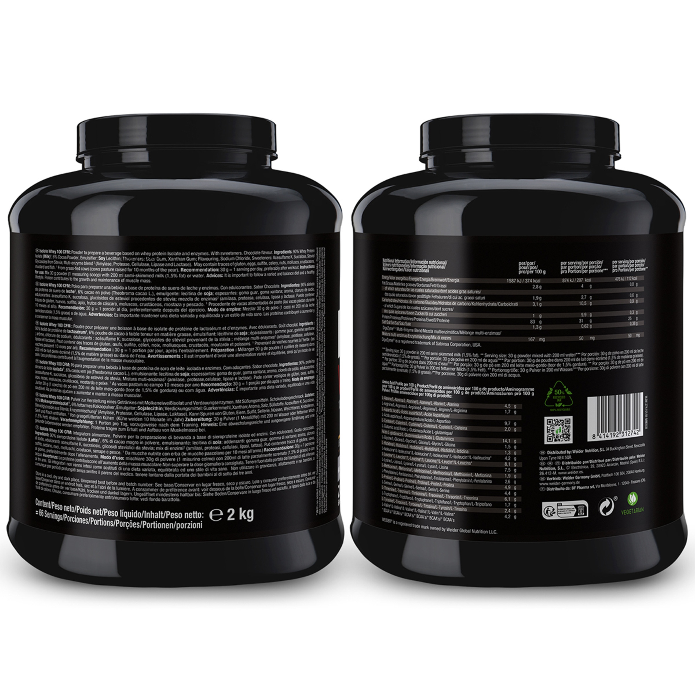 Proteína Isolate Whey 100 CFM 2 kg Chocolate fondant Weider 2
