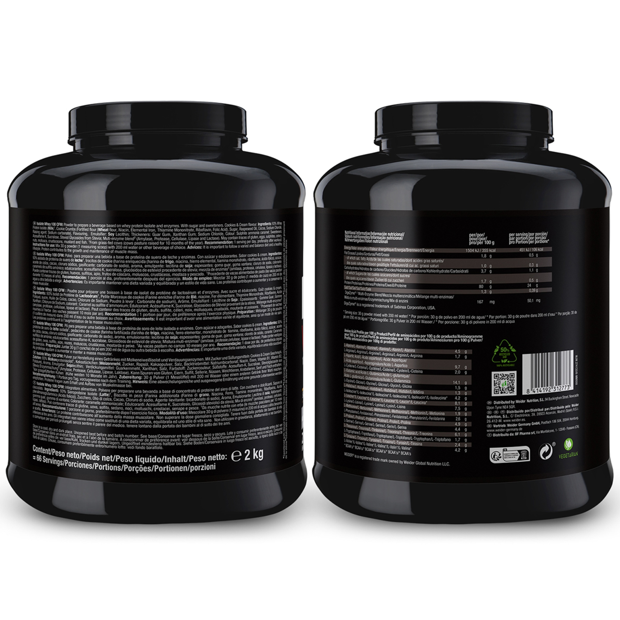 Proteína Isolate Whey 100 CFM 2 kg Cookies & Cream Weider 2