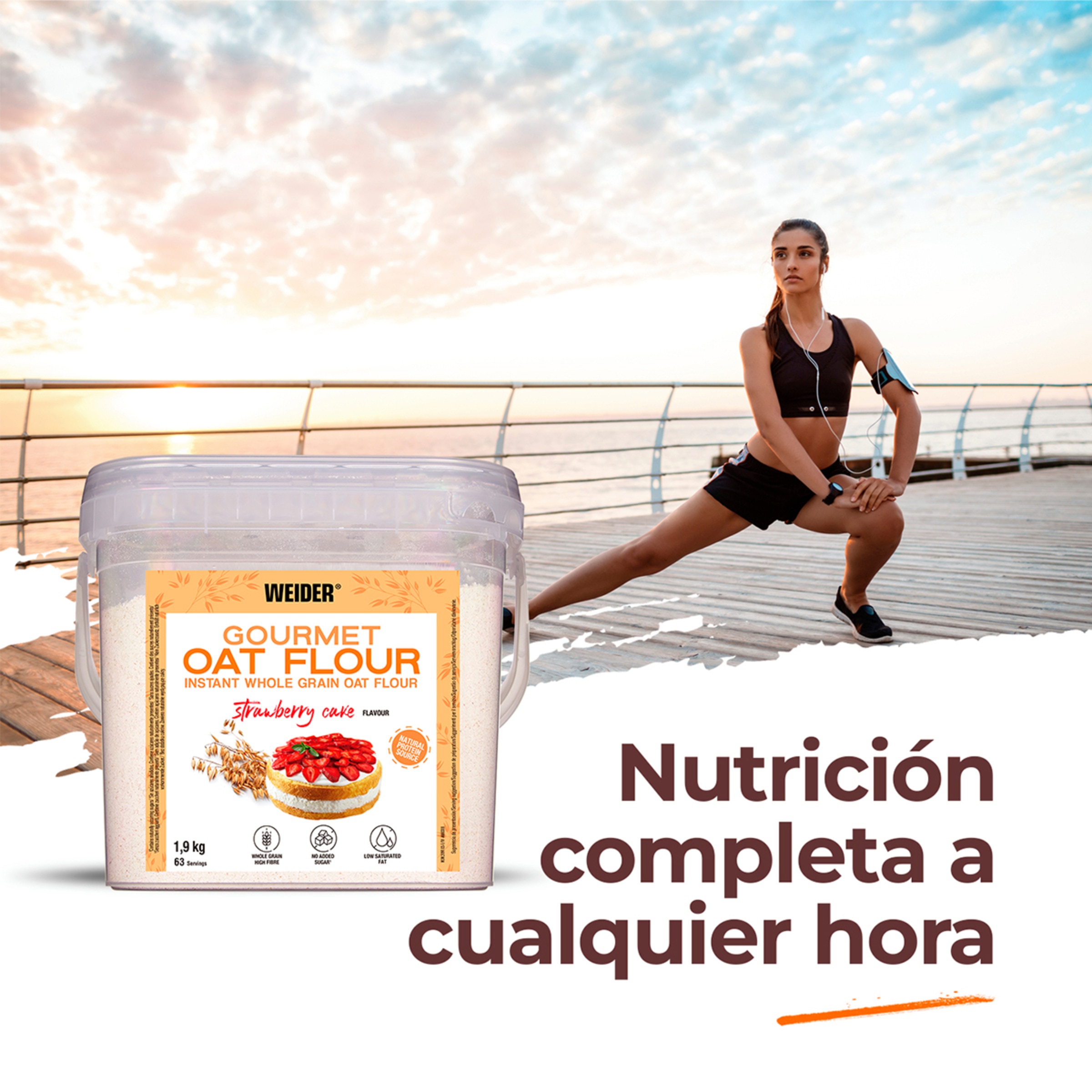 Gourmet Oat Flour Sabor Tarte de Morango Weider 6