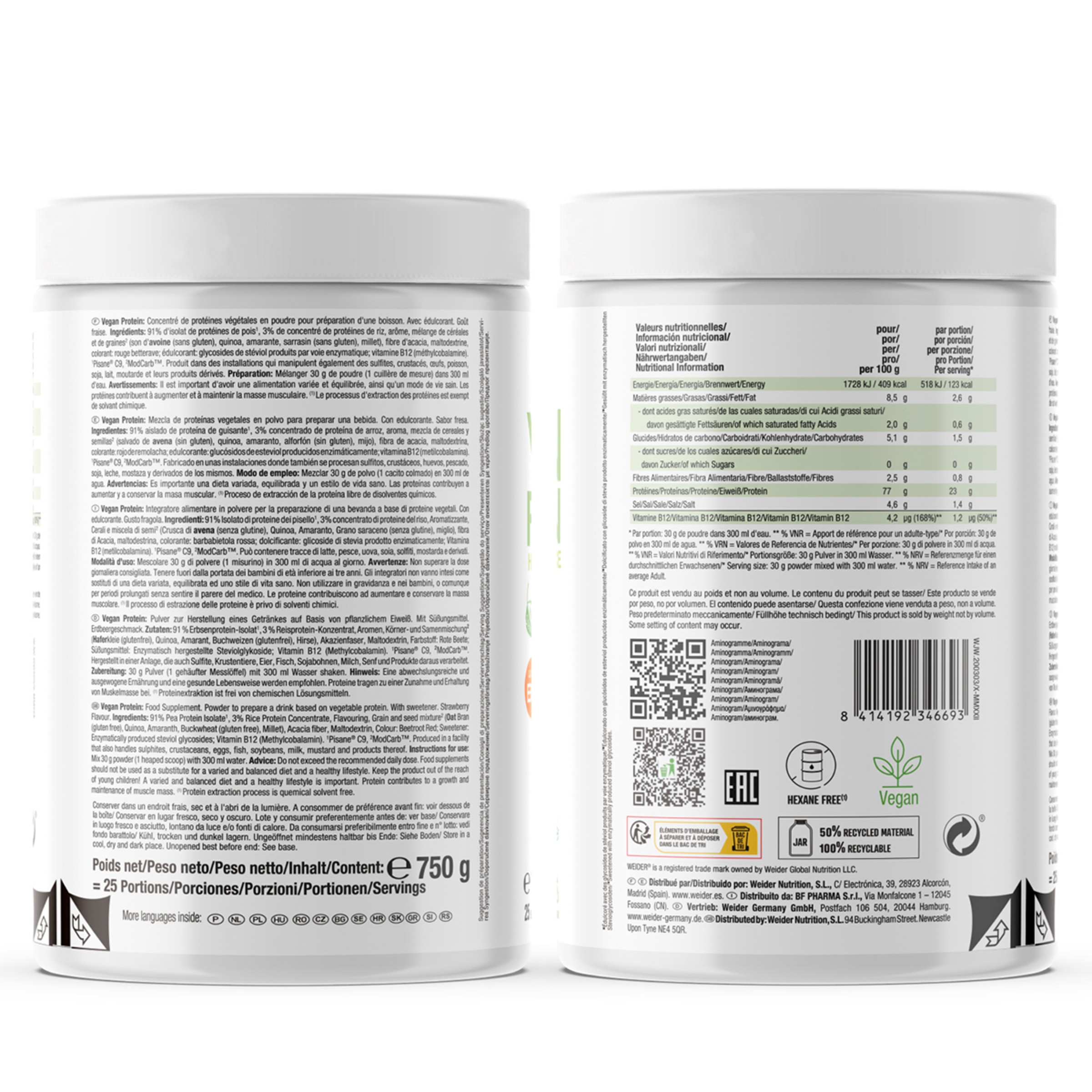 Vegan Protein Morango - 750 g 2
