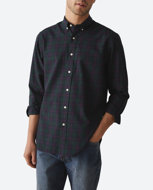 Imagen 0 de Camisa Twill de hombre de manga larga cuadros