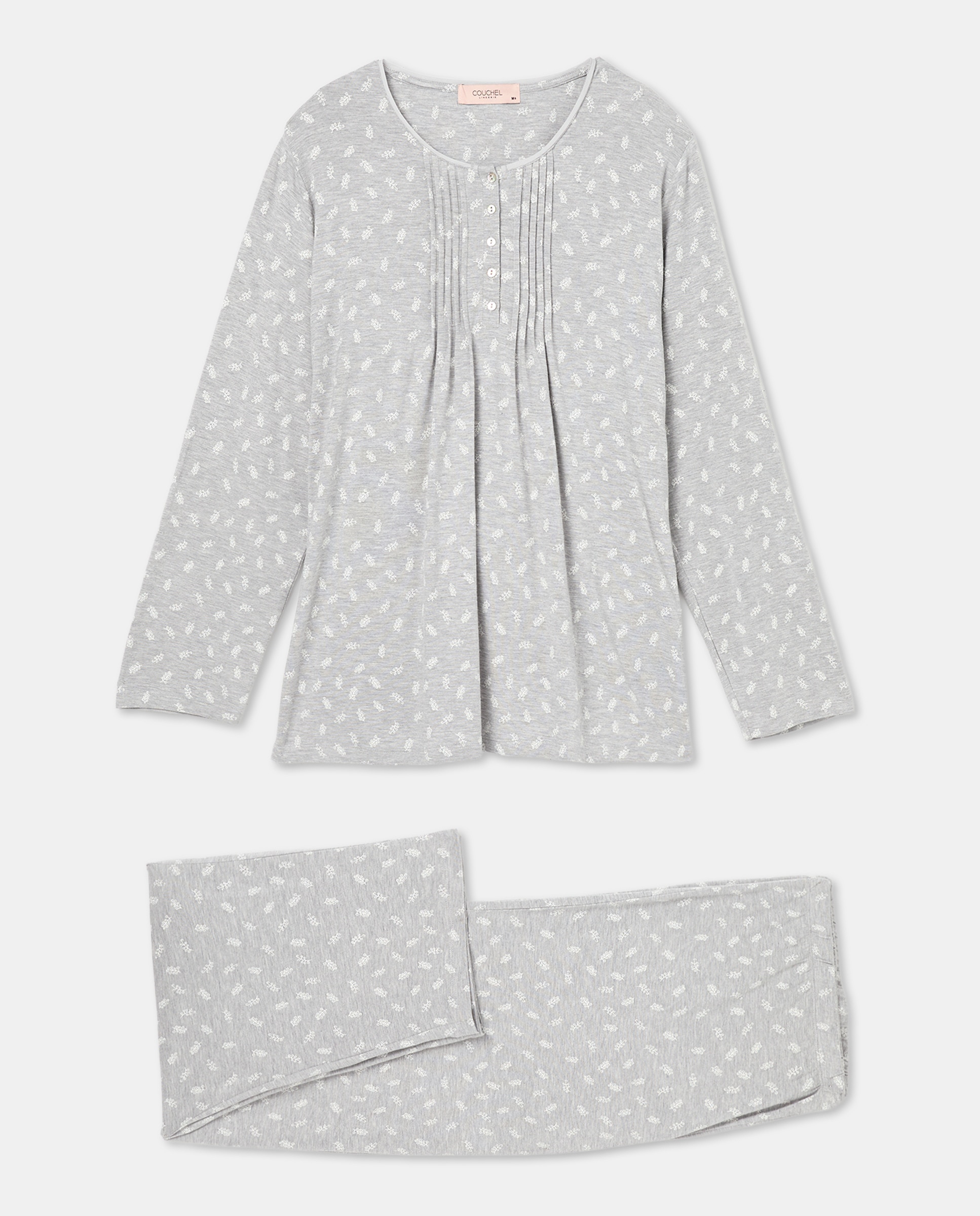Pijama com Detalhe de Carcela Cinzento-claro-4