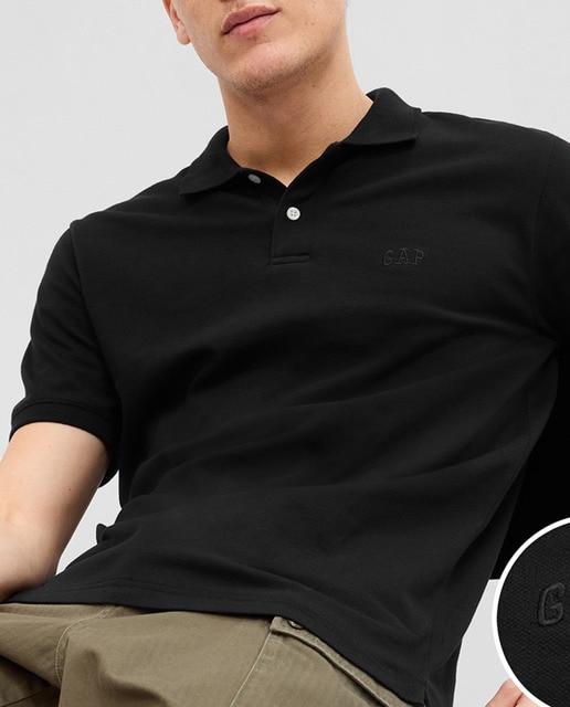Imagen 0 de Polo de hombre en piqué con logo de Gap