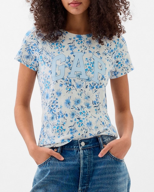 Imagen 0 de Camiseta de mujer ajustada con logo de gap