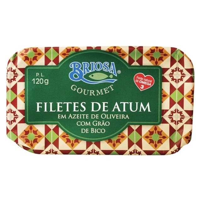 Imagem 0 de Filetes de Atum em Azeite com Grão de Bico lata 120 g