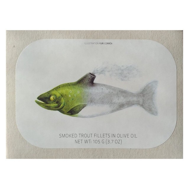 Imagem 0 de Filetes de Truta Fumada em Azeite lata 90 g