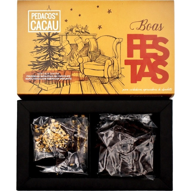 Imagem 0 de Figuras de Natal de Chocolate e Napolitanas com Amendoim Crocante  150 g