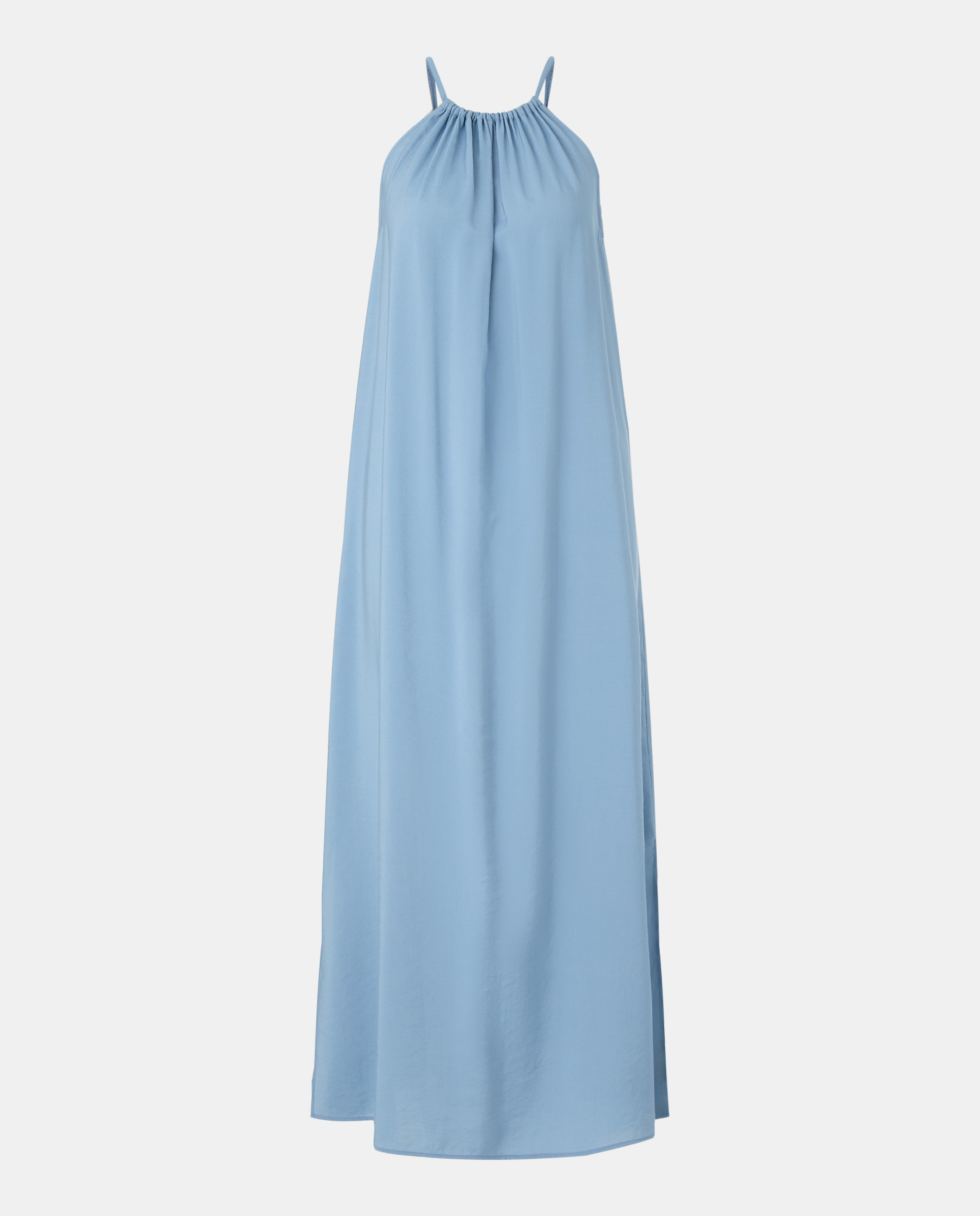 Vestido Liso Comprido Halter 400 Azul-4