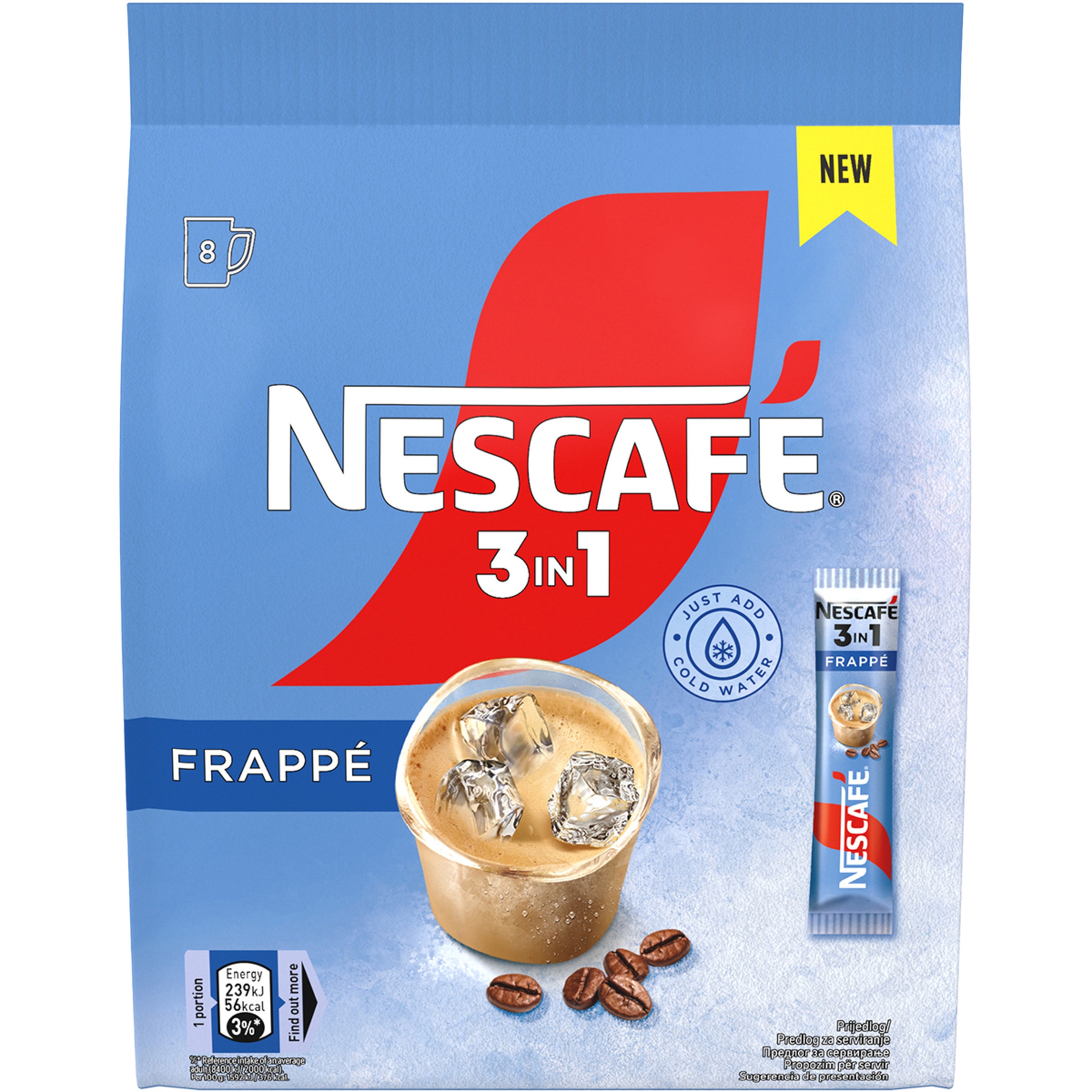 3 en 1 café soluble Frappé estuche 8 unidades