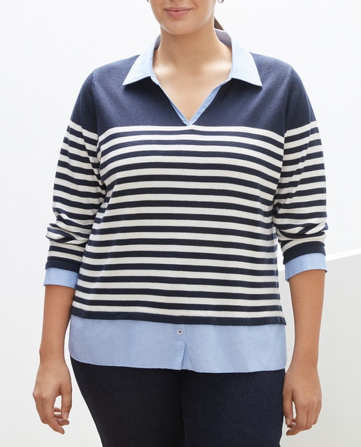 Imagen 0 de Jersey con escote de pico y manga larga de mujer