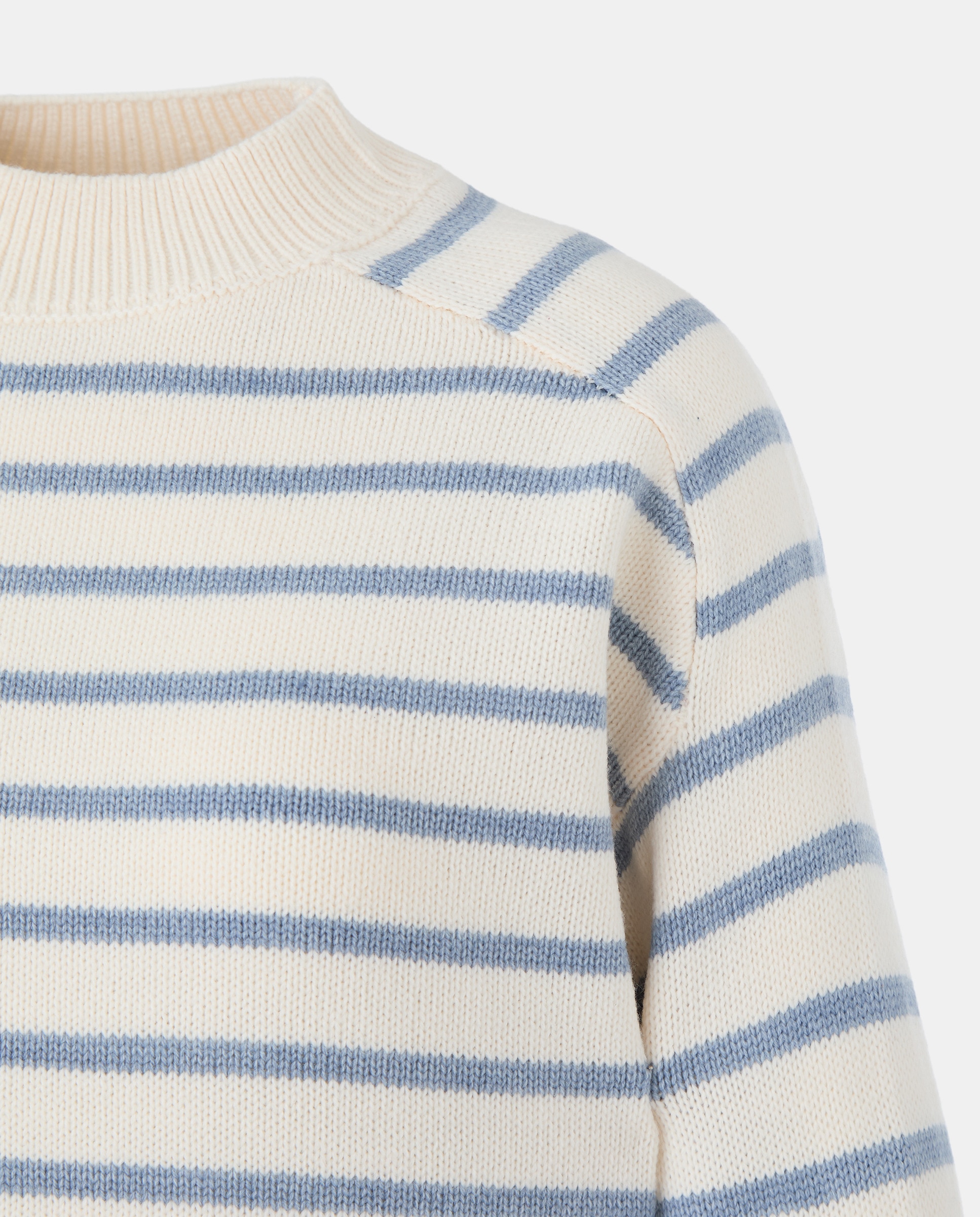 Camisola de Malha Estampada com Decote Redondo Branco-5