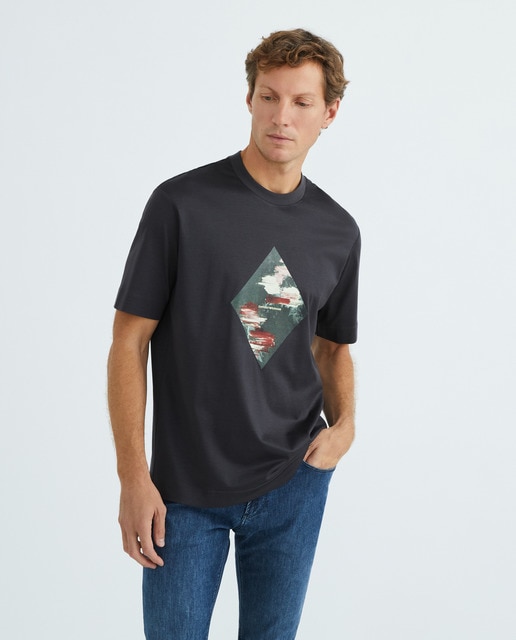 Imagem 0 de T-shirt Regular Fit com Estampado à Frente
