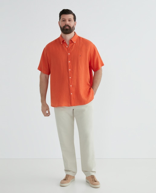 Imagem 0 de Camisa de Linho com Manga Curta Tamanhos Grandes