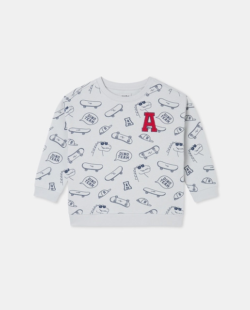 Imagen 0 de Sudadera cuello caja all over print de niño