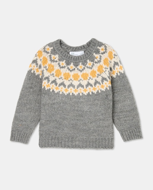 Imagem 0 de Camisola de Malha com Gola Redonda e Fantasias e Rebordos Decorativos