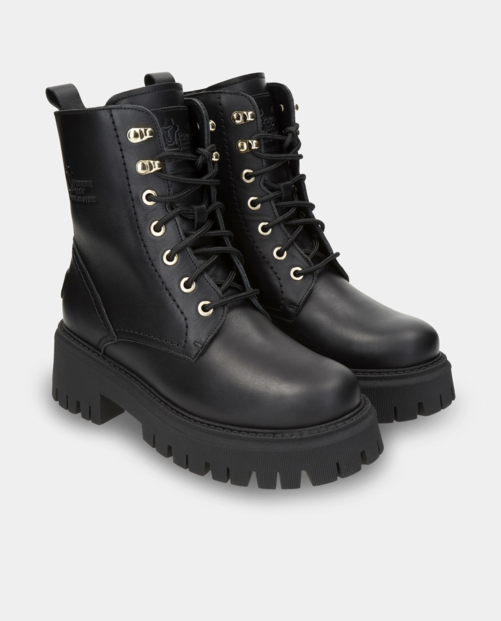Botas em Pele e com Forro de Pelo Sintético Preto-4