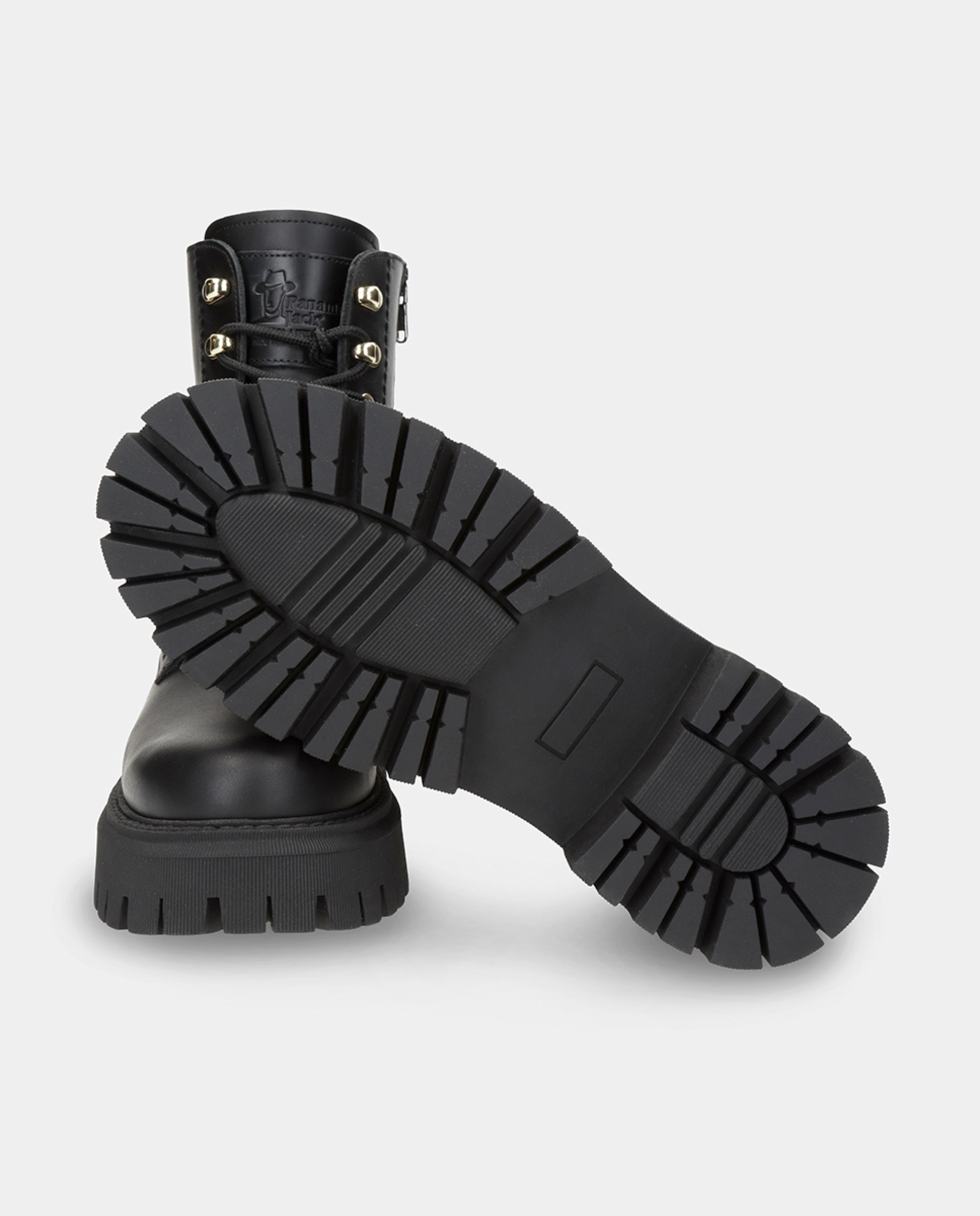 Botas em Pele e com Forro de Pelo Sintético Preto-3