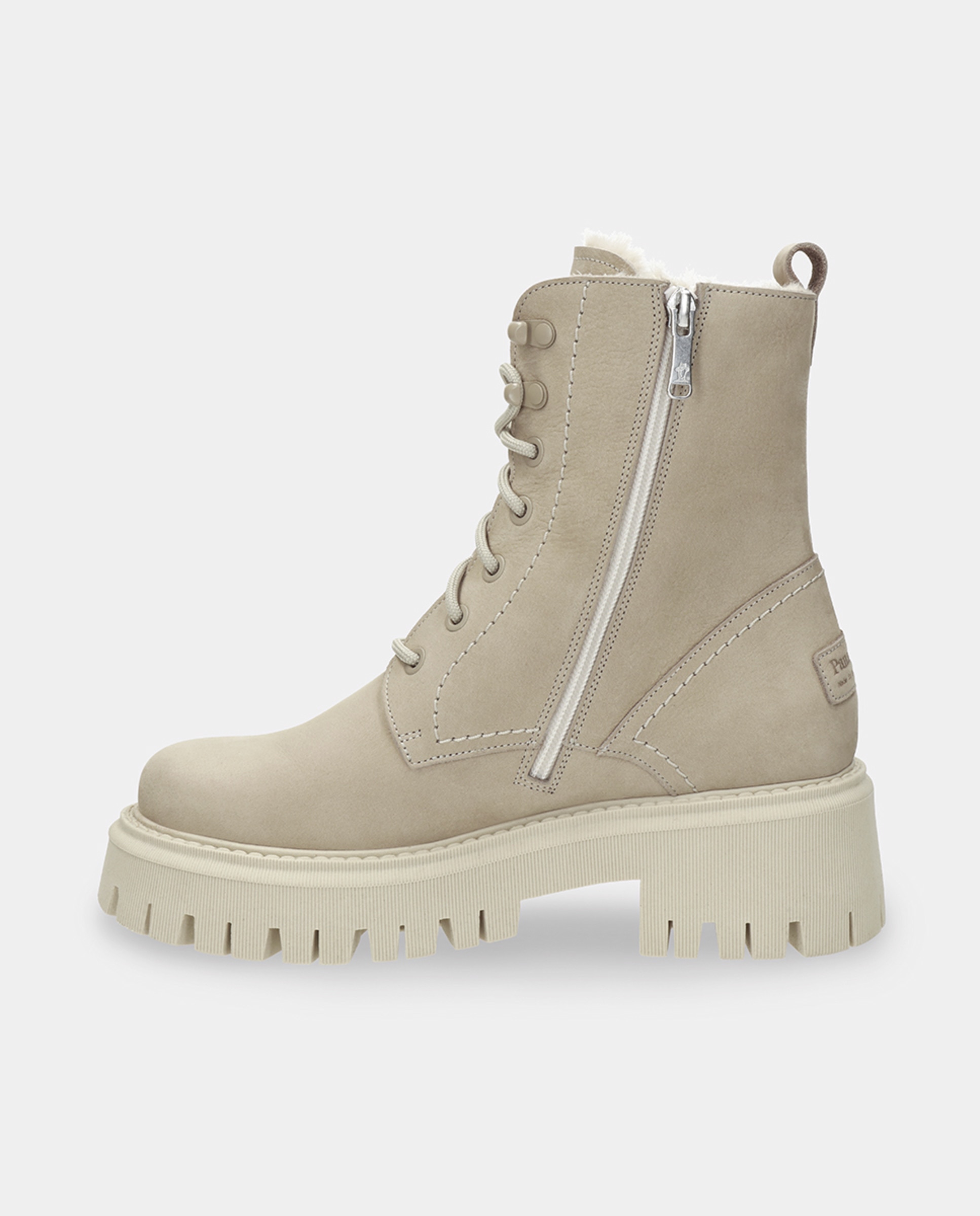 Botas em Pele e com Forro de Pelo Sintético Natural-7