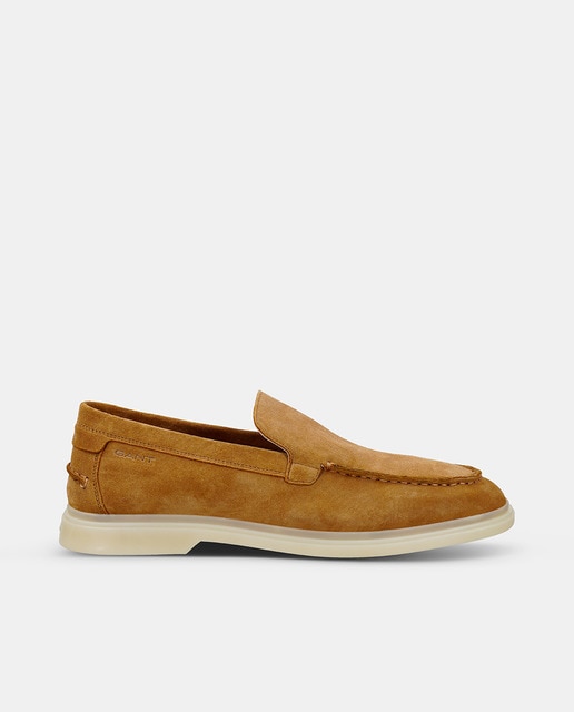 Imagen 0 de Mocasines de hombre de piel con detalle de la marca bordado