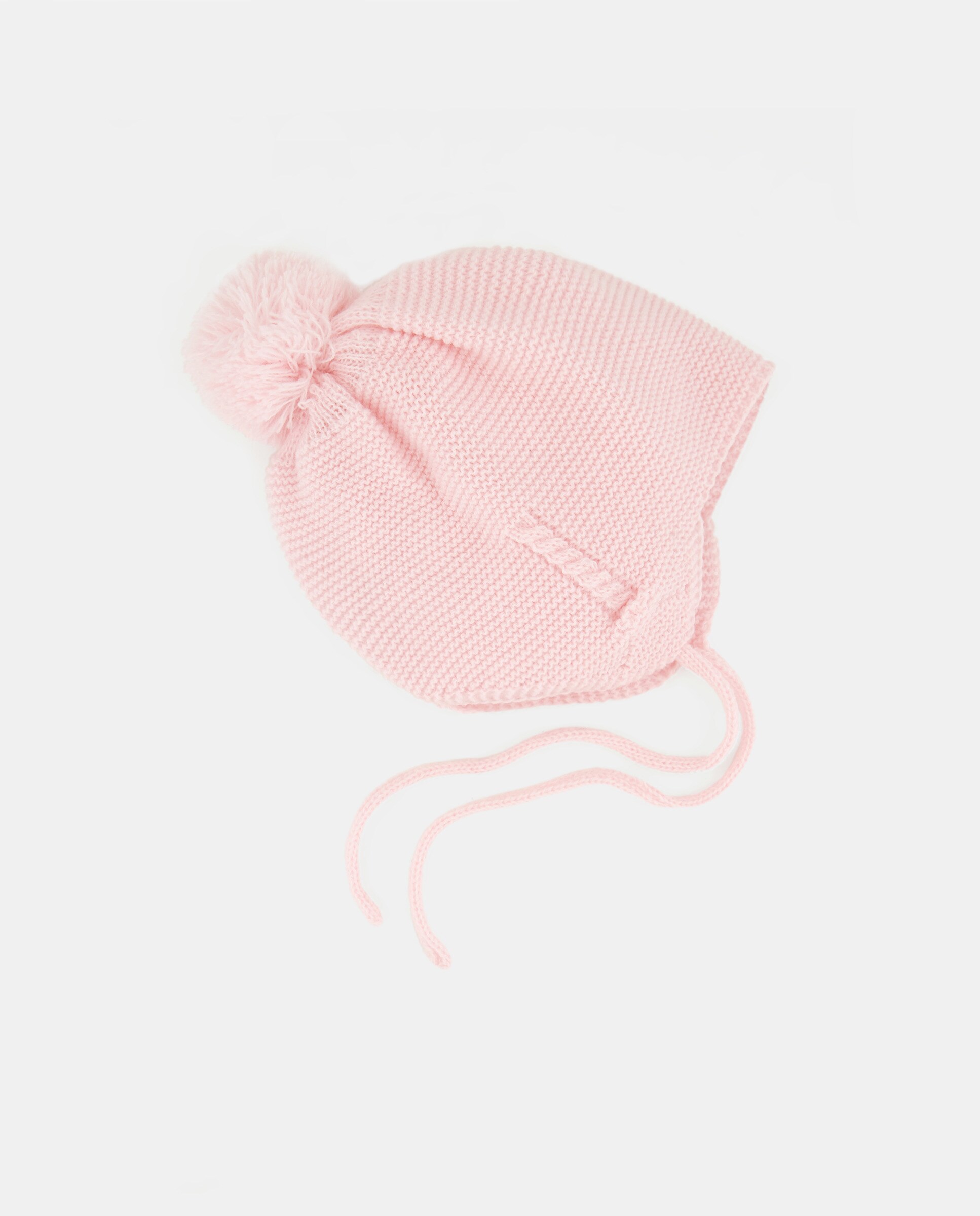 Gorro Básico de Bebé com Trança Lateral Rosa-claro-1