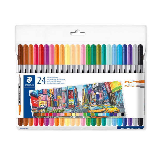 Imagen 0 de Estuche 24 rotuladores doble punta STAEDTLER 3200