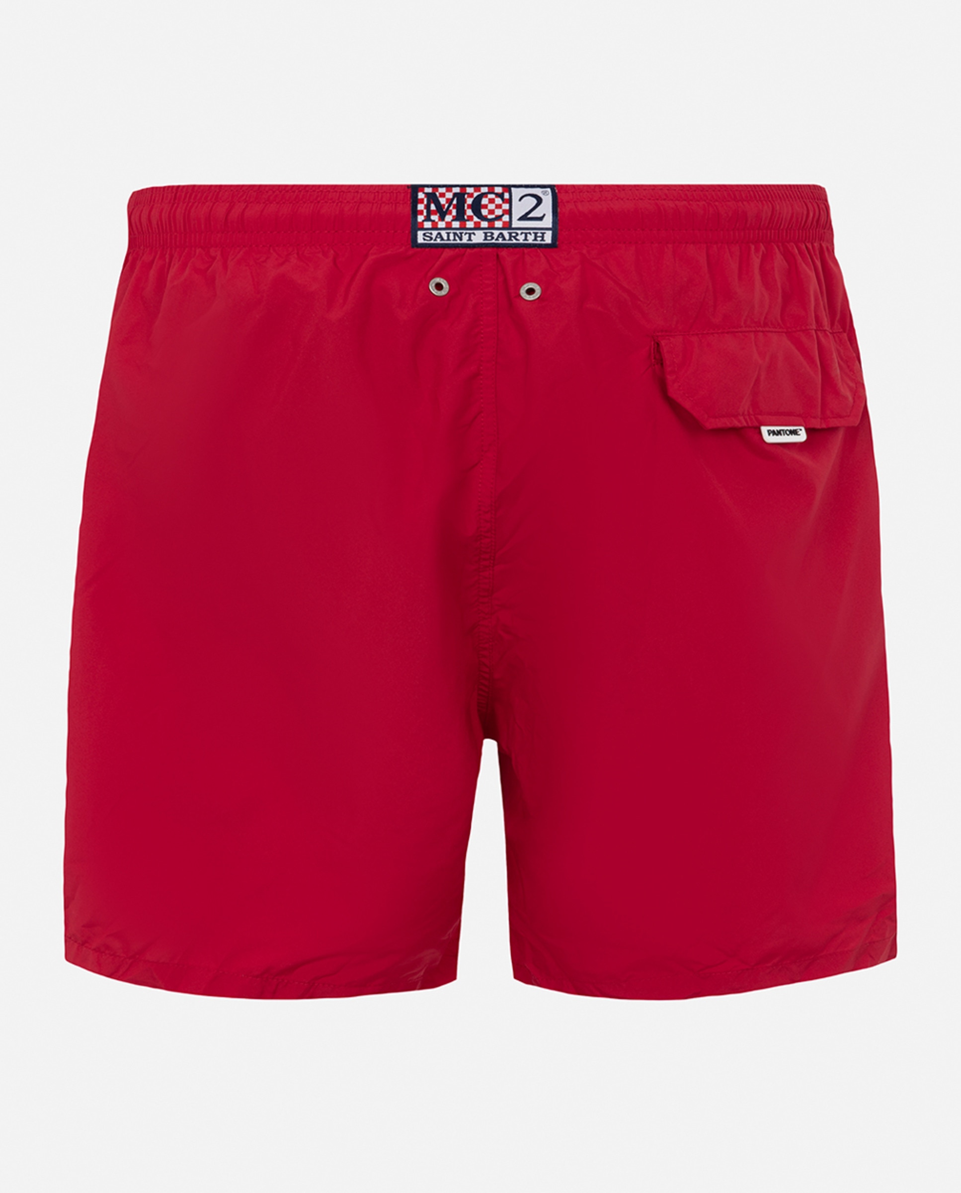 Calções de Banho de 40 cm de Comprimento com Cós Elástico e Dois Bolsos Vermelho-2