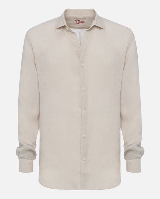 Imagem 0 de Camisa Regular Fit de Linho com Manga Comprida
